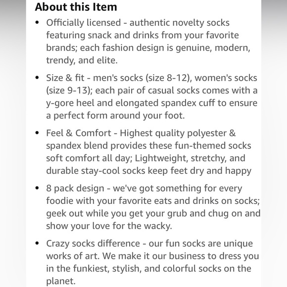 Men’s 3 Pack Snack & Junk Food Theme Crew Socks Set - Picture 8 of 9